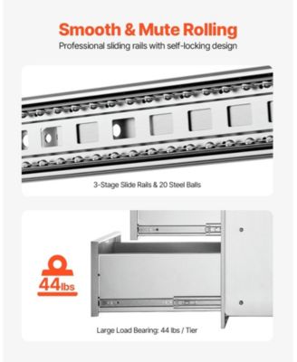 Outdoor Kitchen Stainless Steel BBQ Triple Access Drawers 18in x 23in x 23in