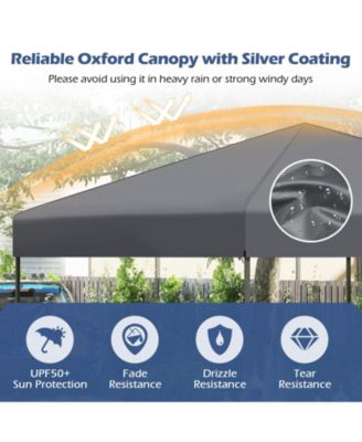 10x10 ft Outdoor Pop-Up Canopy Tent with Carry Bag & Stakes