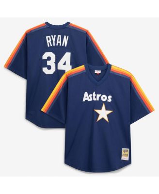 Men's Nolan Ryan Navy Houston Astros Cooperstown Collection Big & Tall Mesh Batting Practice Jersey