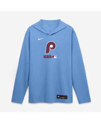 Men's Light Blue Philadelphia Phillies Authentic Collection Dri-FIT Long Sleeve Hoodie