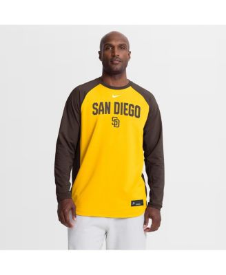 Men's Gold San Diego Padres Authentic Collection Raglan Dri-FIT Sweatshirt