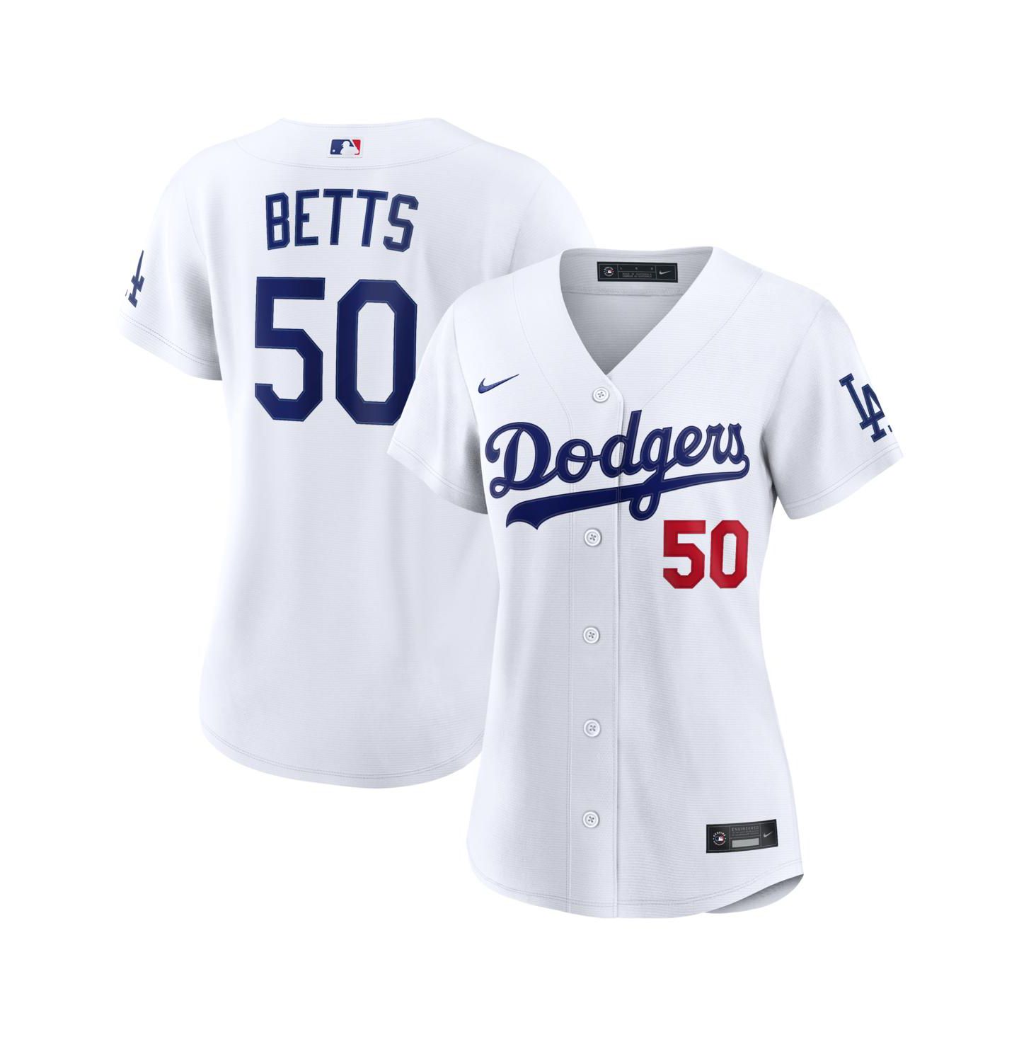 Женский топ Nike Mookie Betts White Los Angeles Dodgers Home Stadium Jersey — фото 1