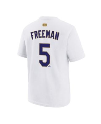 Big Boys and Girls Freddie Freeman White Los Angeles Dodgers 2026 Gold Collection Name & Number T-Shirt