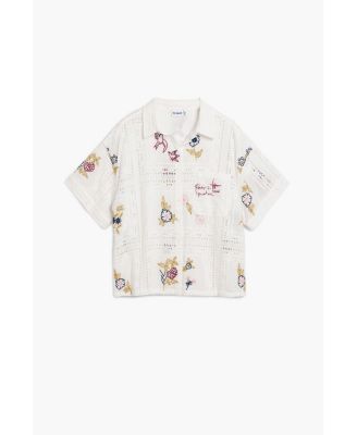 Women's Short-sleeve embroidered shirt