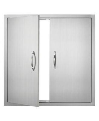 Double Stainless Steel BBQ Access Door 31W x 31H in for BBQ Island Grilling