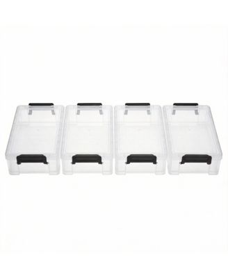 4 pack Stackable Translucent Pencil Case Marker Organizer Art Supply Storage