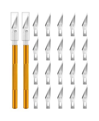 2 Pack Exacto Knife Set Precision Paper Carving Crafts Art Hobby High Carbon Steel