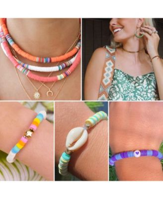 6000 Clay Beads Bracelet Making Kit Preppy Friendship Polymer Charms Crafts Gifts Ages 6-12 Classic