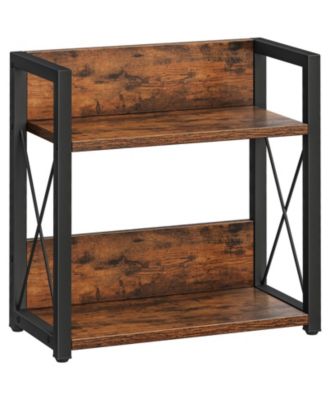 2 Tier Countertop Spice Rack Organizer Wood Kitchen Coffee