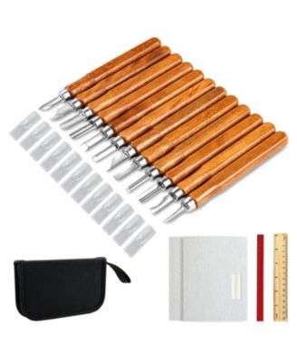 20 pieces Wood Carving Set Carbon Steel Hand Tool Kit Diy Sculpture Carpenter Experts Beginners