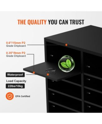 Wood Literature Organizer 24 Compartments Removable Shelves for Office Use