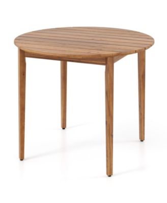 36 in Round Acacia Wood Outdoor Dining Table for 4 People