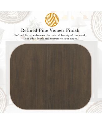 Farmhouse Sideboard, 47.25" Wooden Buffet Cabinet with Pine Veneer, Adjustable Feet and Metal Handles for Living Room, Kitchen