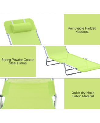 Mesh Outdoor Reclining Lounge Chair Lightweight and Portable,