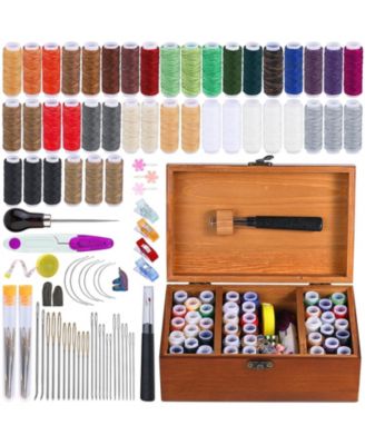 83 Pcs Leather Repair Sewing Kit Waxed Thread Upholstery DIY Craft Tools Large-eye Needles Hand Stitching Set