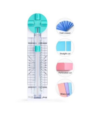Paper Trimmer Craft Cutter 4 Style Multi-function Scrapbooking Tool Dial Straight Wave Dotted Perforated Creasing Photos Postcards Card