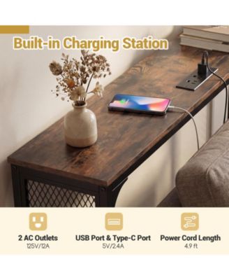 71-Inch Narrow Console Table with Power Outlet