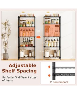 5-Tier Heavy Duty Metal Storage Shelving Unit with V-Shaped Wire Rack, 750 LBS Capacity