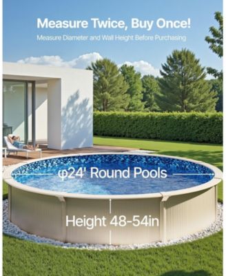 24-ft Round Overlap Vinyl Pool Liner Fits 48-54 in Wall Height for Steel Pools