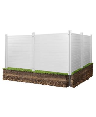 4 Panel Outdoor Privacy Screen 50 x 50 in Vinyl Fence for Trash Can and A C