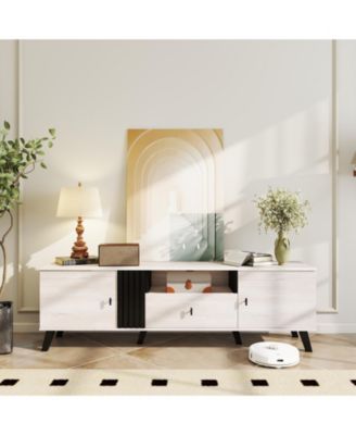 Mid Century Modern TV Stand Entertainment Center  TVs-Oak