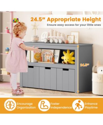 3-Drawer Kids Storage Cabinet with Wheels and Convertible Cube Shelf