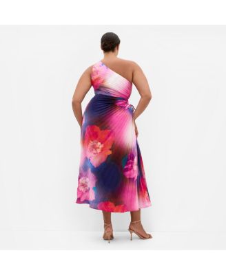 Women's Firework Print Pleat Maxi Dress