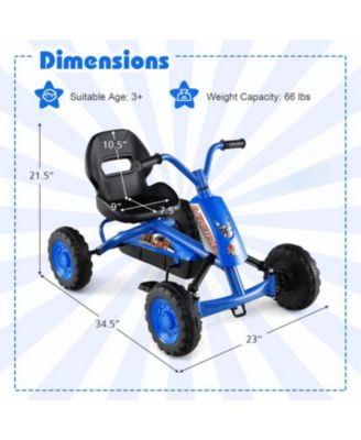 4 Wheel Pedal Go Kart for Kids with Steering Wheel and Adjustable Seat