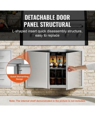 36W x 24H in Double Stainless Steel BBQ Access Door with Recessed Handles