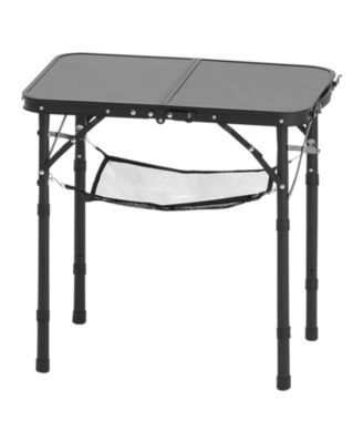 Folding Camping Table Adjustable Height Portable Aluminum MDF Table