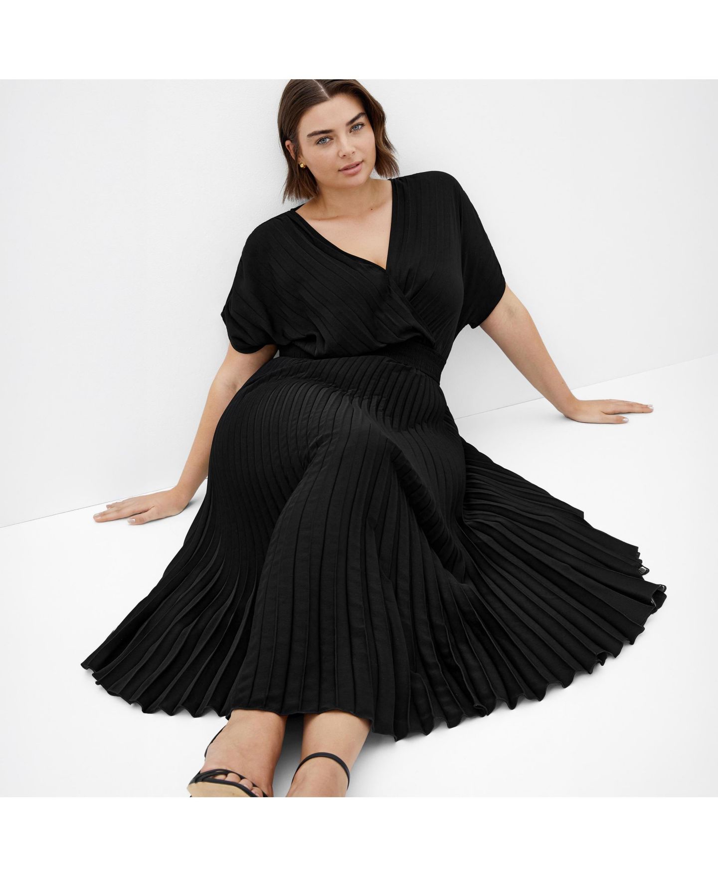 Женское платье CITY CHIC Plus Size Elia Pleat, цвет: Чёрный — фото 3