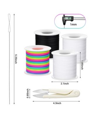 4 rolls 660ft Stretchy Bracelet String Kit Elastic Cord Beading DIY Crafts Necklace Sewing