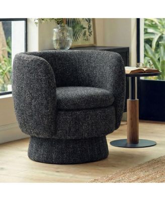 31 Tweed Swivel Barrel Accent Chair, Upholstered Armchair, 1 Pc