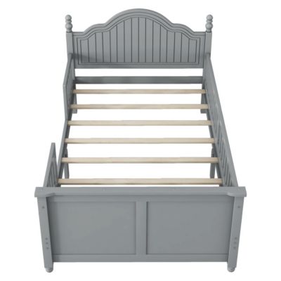 Wood Twin Platform Bed with Headboard/Footboard