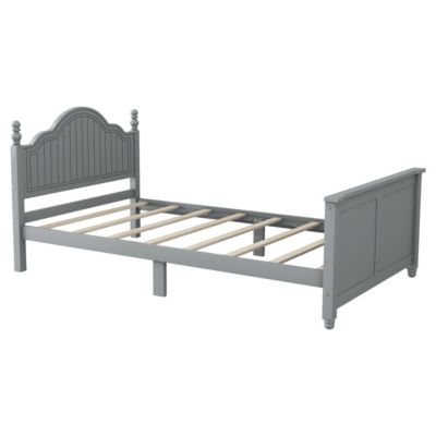 Wood Twin Platform Bed with Headboard/Footboard