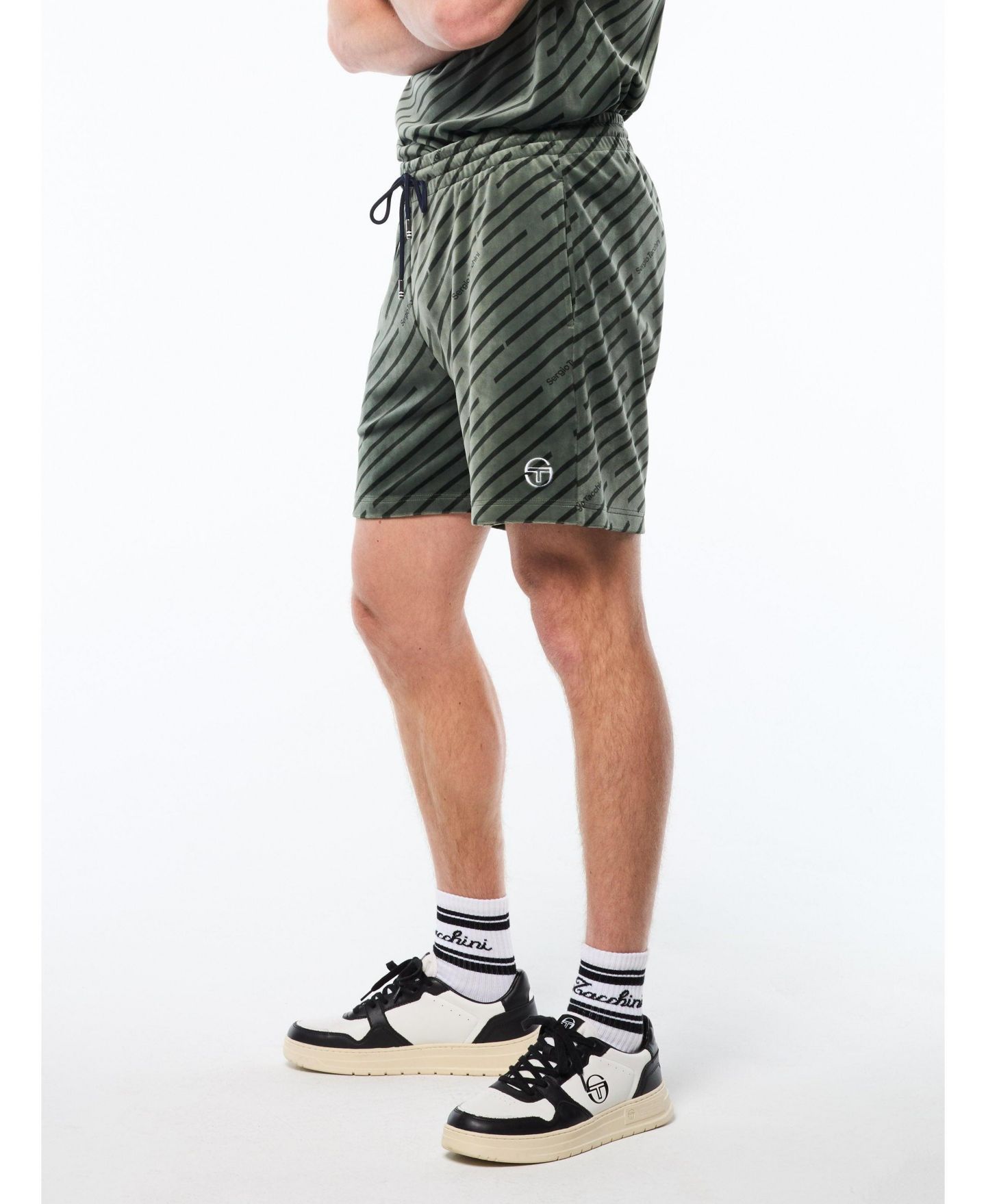 Мужские шорты Sergio Tacchini Obliquo Velour Short, цвет: Зелёный — фото 2