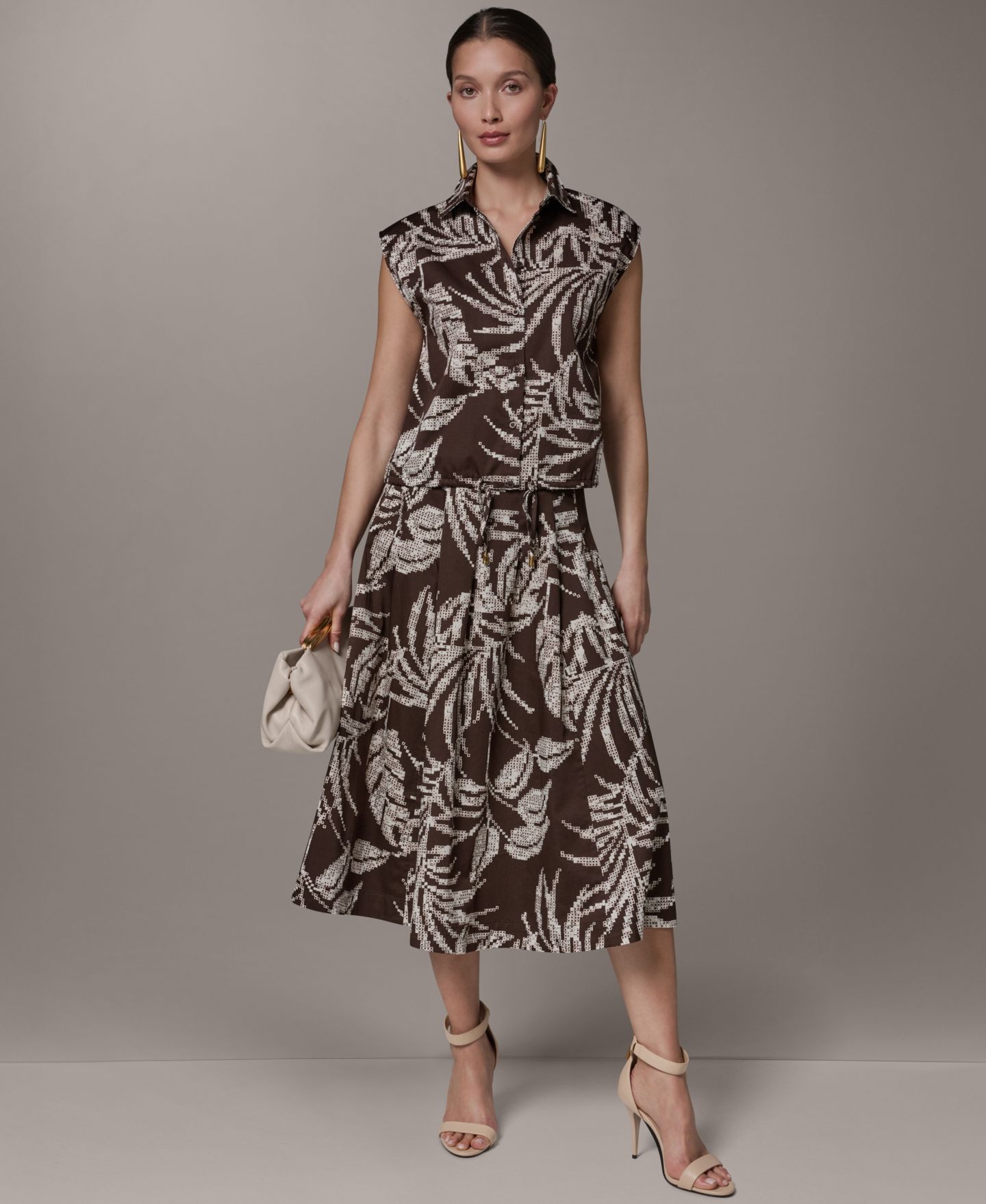 Женский топ Donna Karan New York Collared Neck Top, цвет: Разноцветный, вариант 1 — фото 6