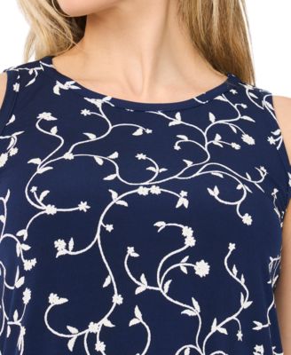 Petite Sleeveless Round Neck Mini Dress