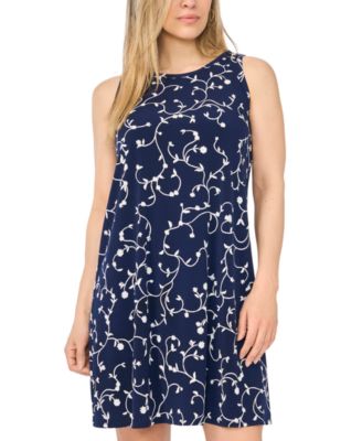 Petite Sleeveless Round Neck Mini Dress