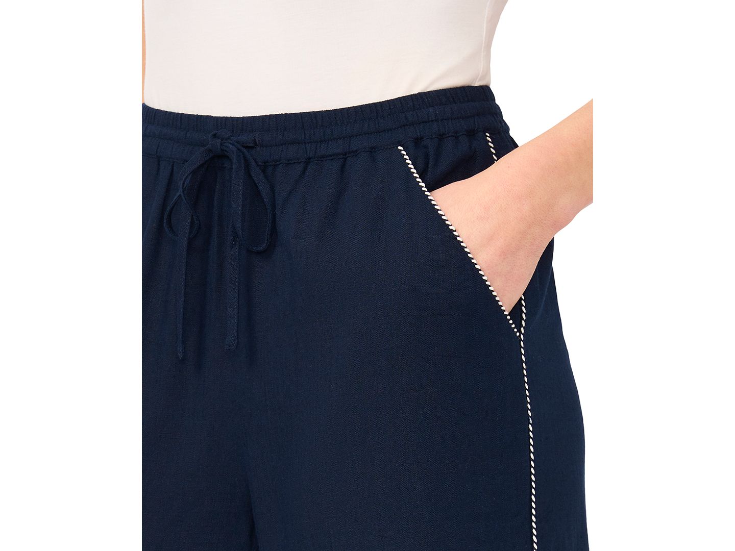 Женские брюки CeCe Pull-On Tie-Waist, цвет: Тёмно-синий — фото 5