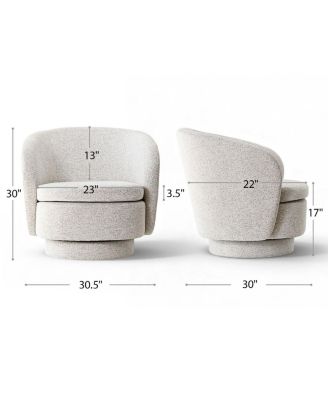 30.5" Swivel Barrel Accent Chair, Round Upholstered Armchair, 1 Pc