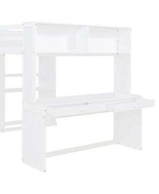 Loft Bed w/Twin Bed, Shelves, Desk, Wardrobe