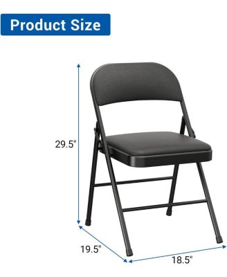 2-Pack Commercial Folding Chairs, Padded, Stackable, Steel Frame, For Indoor/Outdoor Use