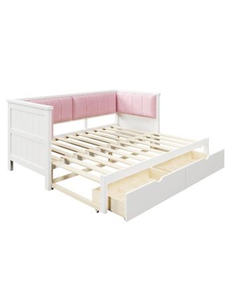 Twin XL to King Daybed w/ Storage and Upholstered Backrest