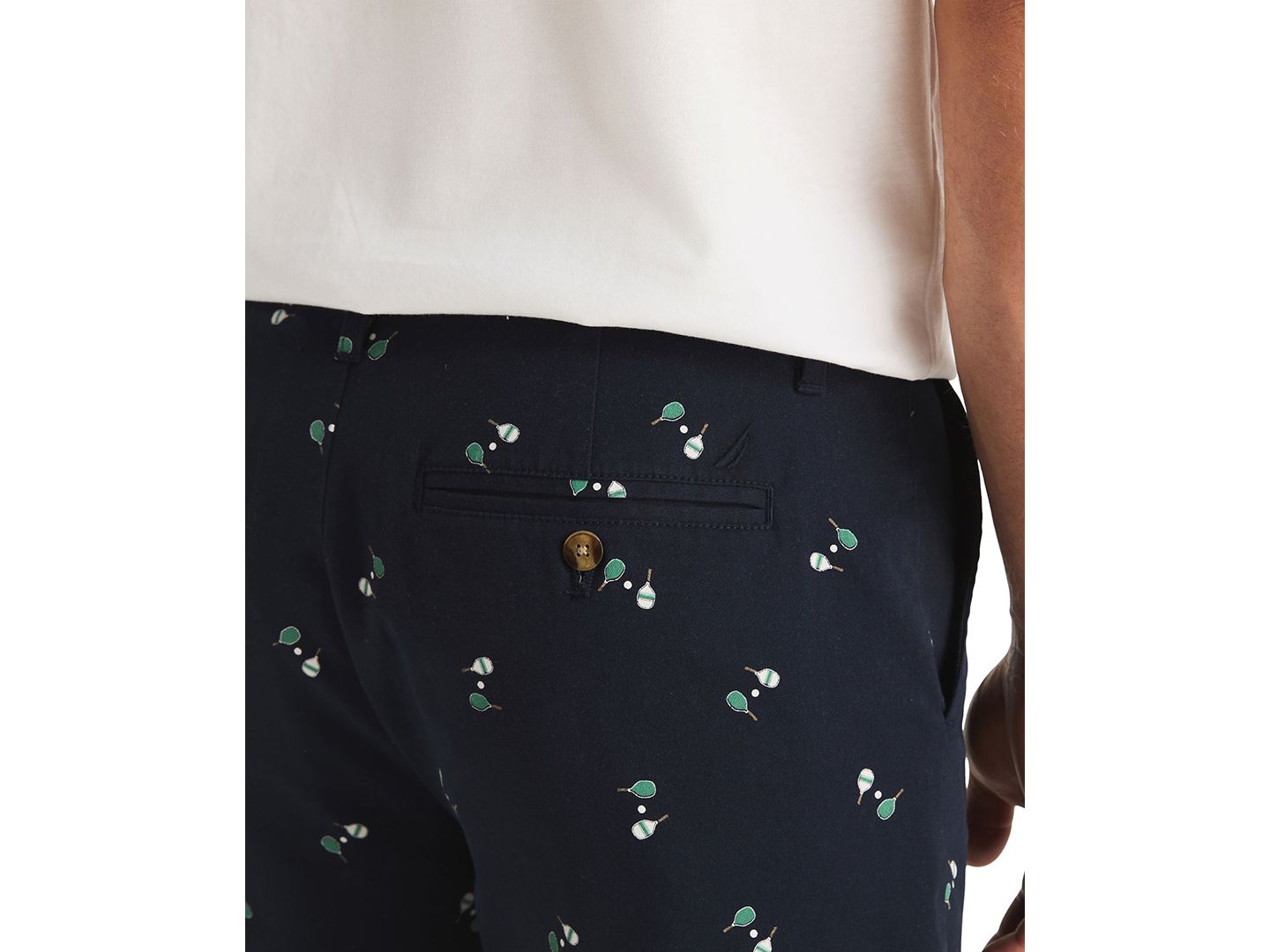 Мужские шорты Nautica 8.5" Stretch-Cotton Twill Flat-Front Deck, цвет: Тёмно-синий — фото 3