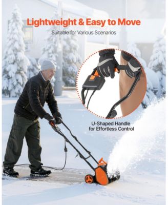 Electric Snow Shovel, 12A 17 inch Corded Snow Shovel, Adjustable Chute for Winter