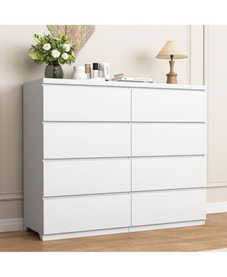 8-Drawer Wood Dresser/Chest for Bedroom and Living Room