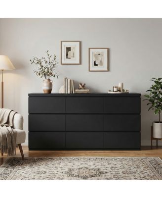 Modern 9-Drawer Matte Dresser