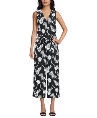 Women's Sleeveless Creaseless Wrap Jumpsuit with Smocked Waist