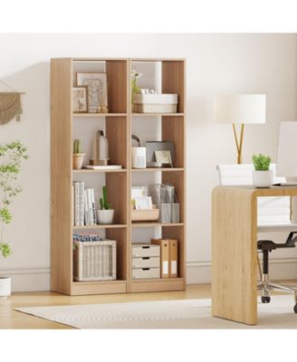 5 Tiers 4-Cube Narrow Bookshelf with 4 Anti-Tipping Kits